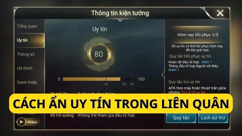 Cách ẩn uy tín trong Liên Quân đơn giản nhất