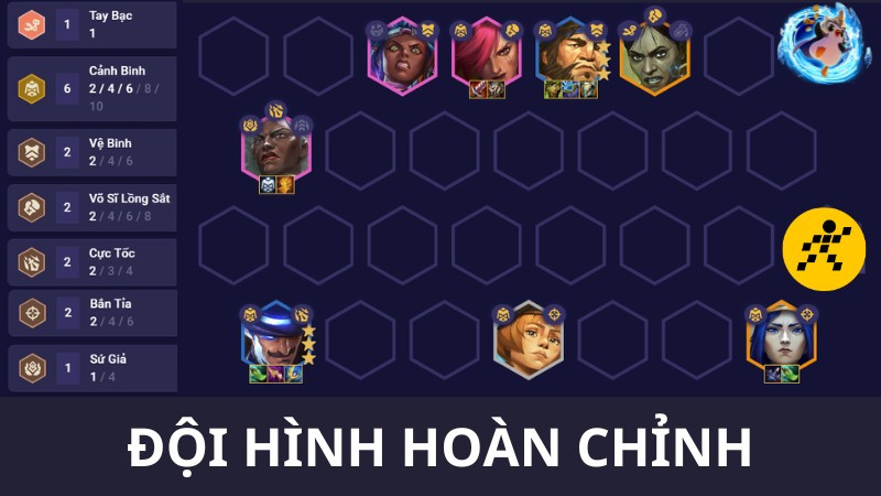 Cách chơi đội hình Cảnh Binh DTCL Mùa 13 Cuối Game