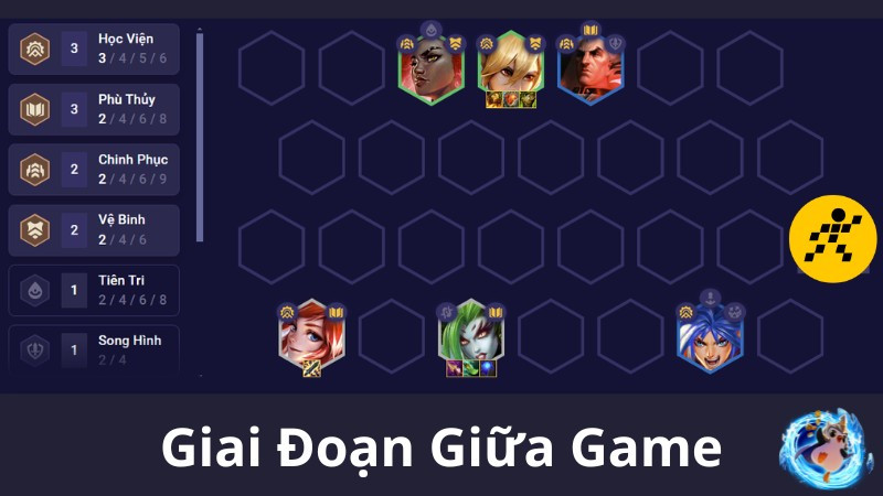 Cách chơi đội hình Học Viện DTCL Mùa 13 giữa game