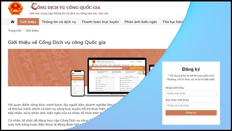 Cách đăng ký tài khoản cổng Dịch vụ công Quốc gia