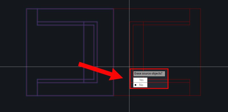 Cách dùng lệnh đối xứng Mirror trong AutoCAD