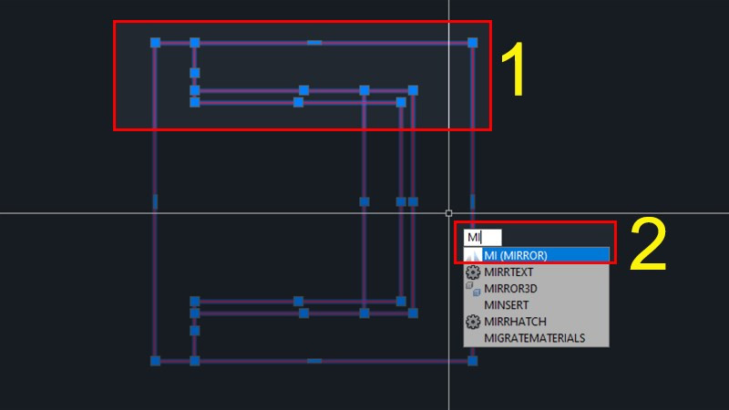 Cách dùng lệnh đối xứng Mirror trong AutoCAD