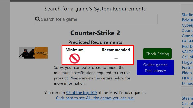 Cách kiểm tra cấu hình máy tính chơi Counter Strike 2 bước 4