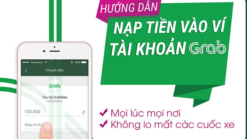 Cách nạp tiền vào ví Grab