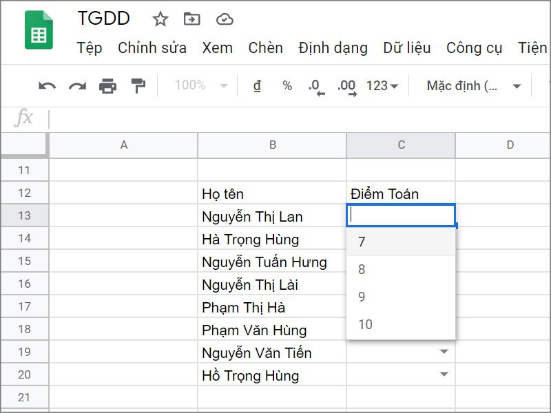 Hướng Dẫn Tạo Danh Sách Thả Xuống Trong Google Sheets Đơn Giản