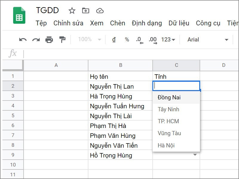 Hướng Dẫn Tạo Danh Sách Thả Xuống Trong Google Sheets Đơn Giản