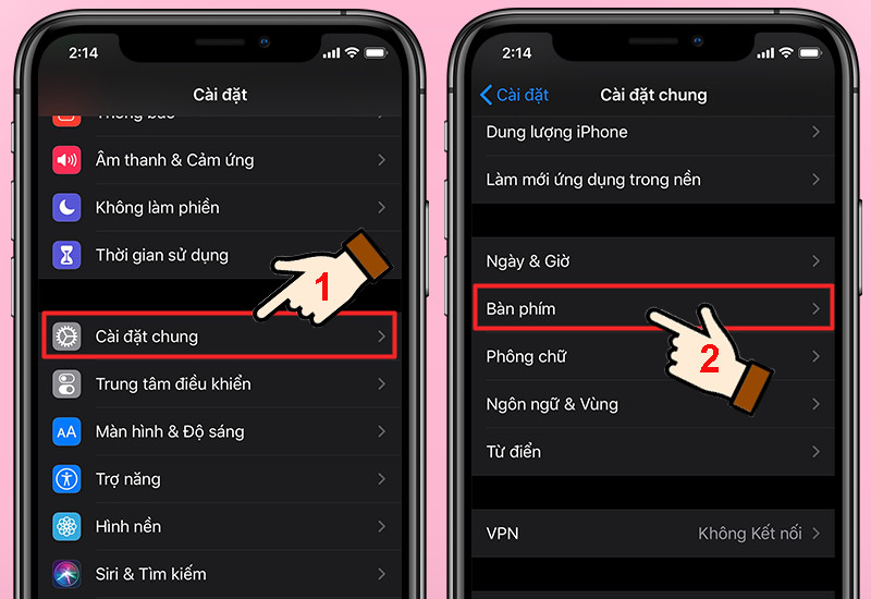 Cài đặt bàn phím iPhone