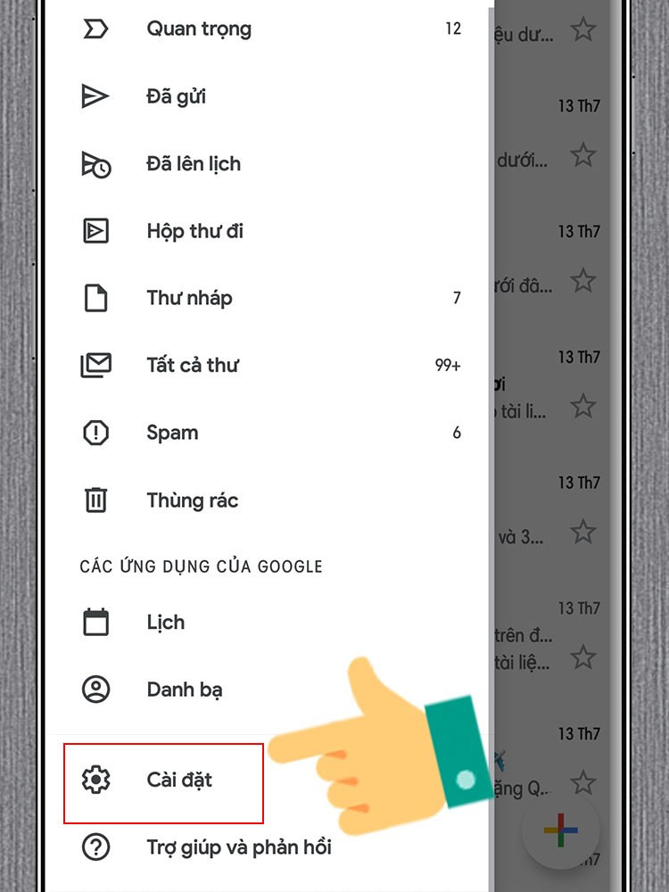 Cài đặt Gmail điện thoại