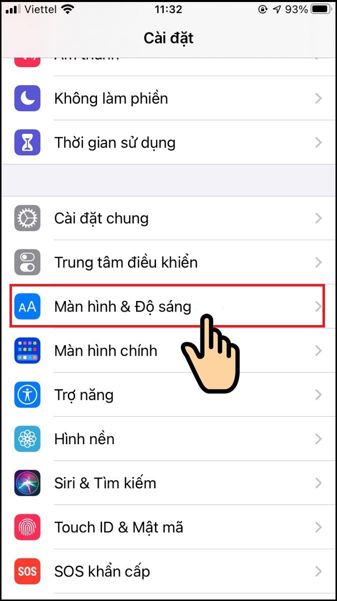 Cài đặt Màn hình & Độ sáng