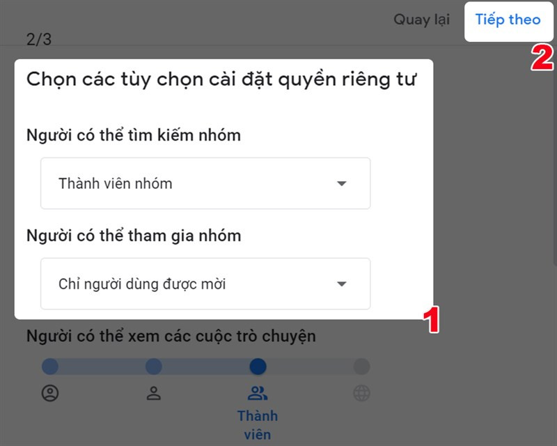 Cài đặt quyền riêng tư