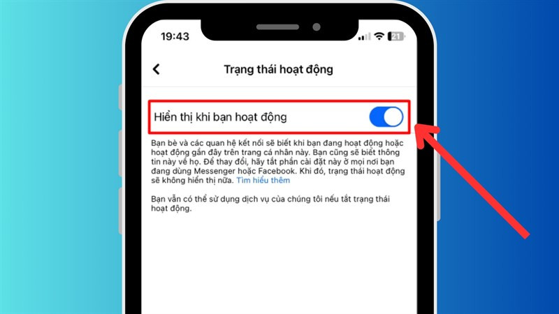 Cài đặt trạng thái hoạt động trên Messenger điện thoại