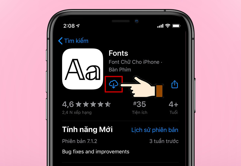 Cài đặt ứng dụng Fonts