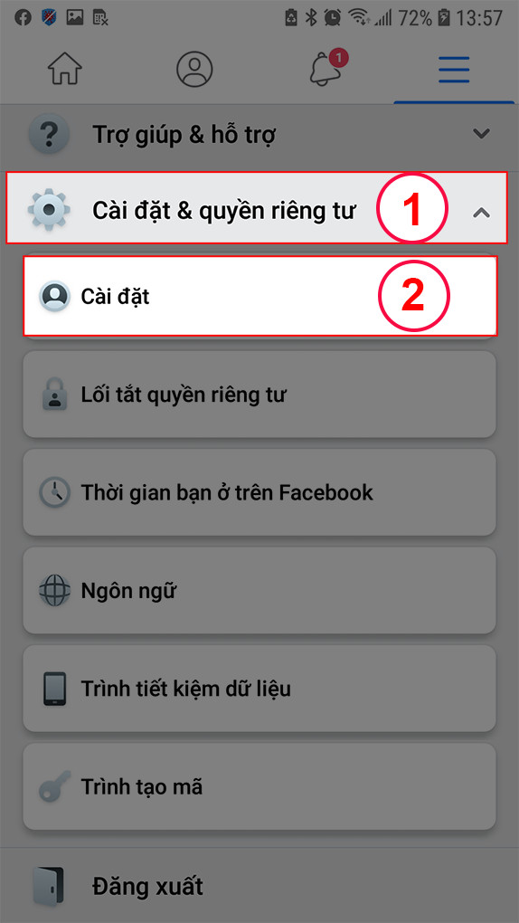 Cài đặt và quyền riêng tư Facebook trên điện thoại