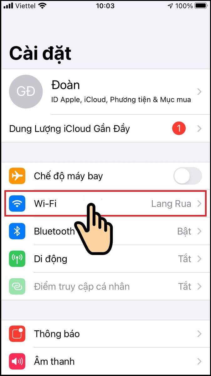 Cài đặt Wifi trên điện thoại