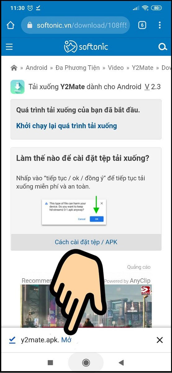 Cài đặt Y2Mate APK