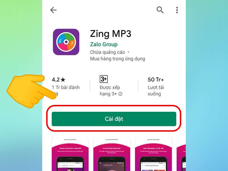 Cài đặt Zing MP3 trên điện thoại