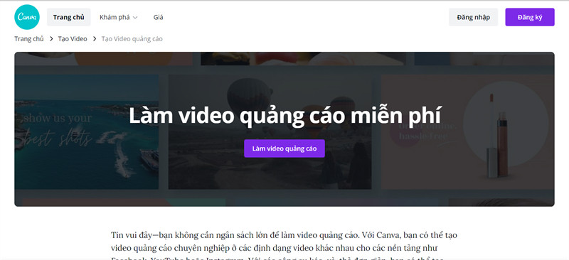 Canva: Làm video quảng cáo online miễn phí