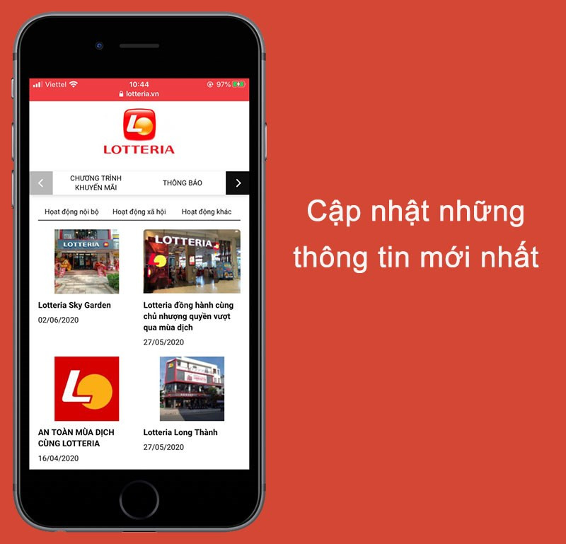 Cập nhật các thông tin mới nhất liên quan đến hệ thống Lotteria