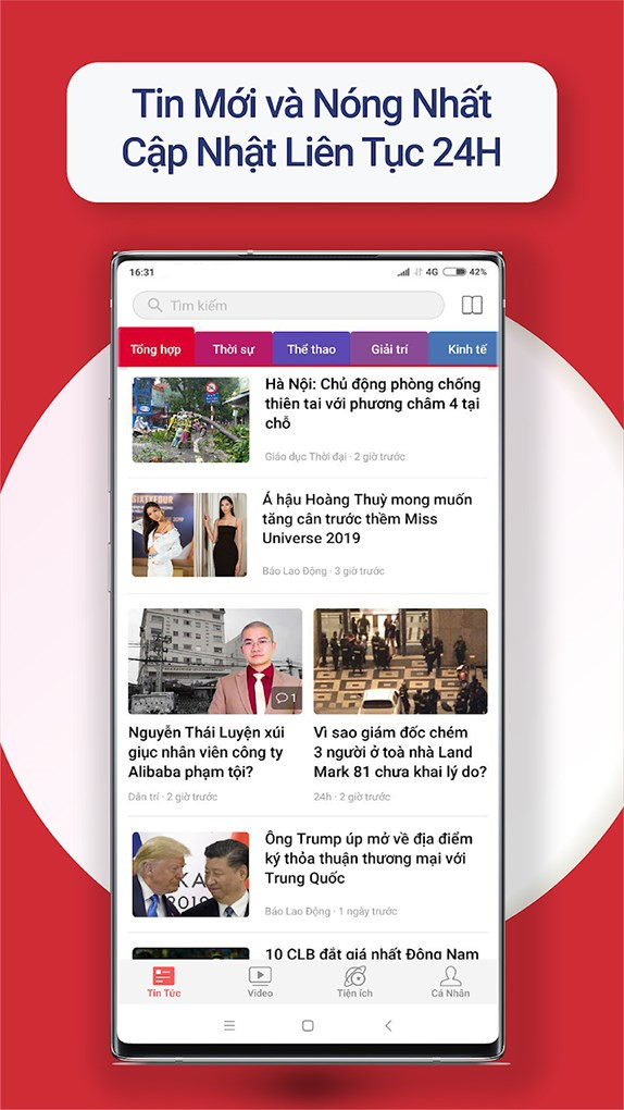 Cập nhật tin tức 24h liên tục tại ứng dụng Tin mới 24h