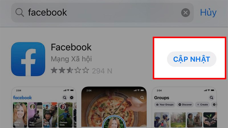 Cập nhật ứng dụng Facebook