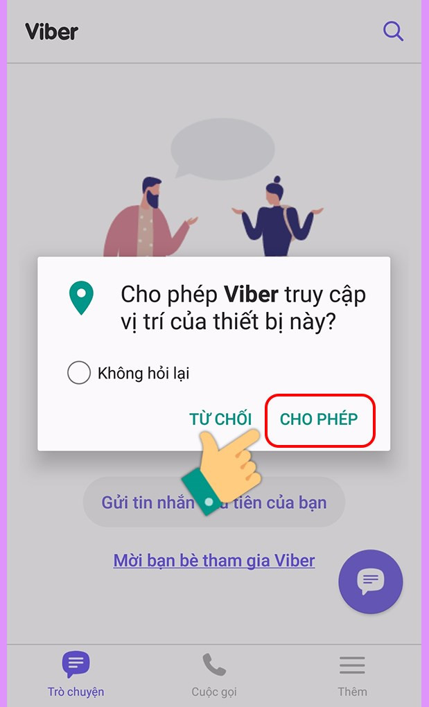 Cấp quyền truy cập vị trí