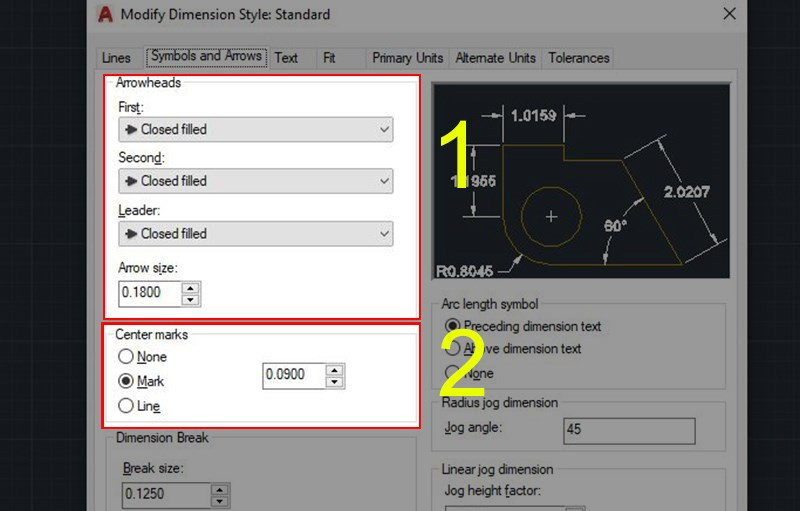 C&aacute;ch thiết lập đường đo k&iacute;ch thước Dimension trong AutoCAD