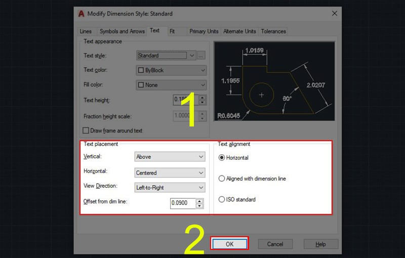 C&aacute;ch thiết lập đường đo k&iacute;ch thước Dimension trong AutoCAD