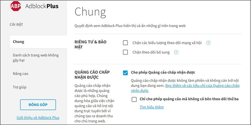 Chặn quảng cáo với AdBlock Plus