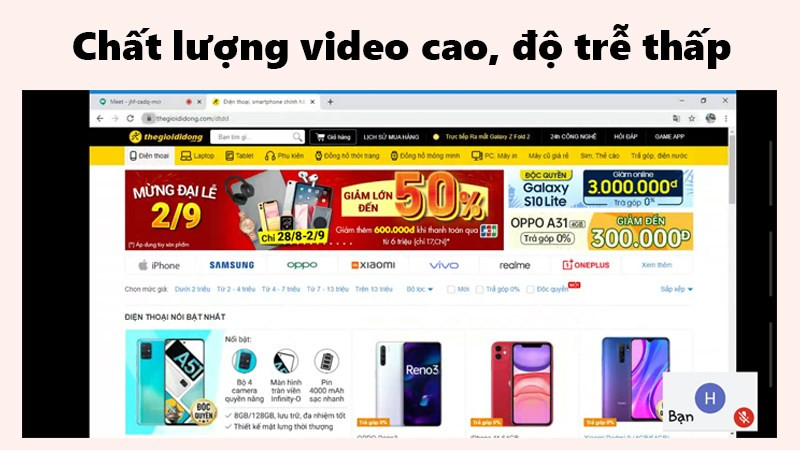 Chất lượng cuộc gọi Google Meet