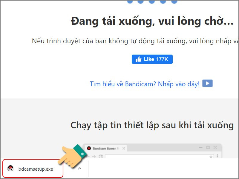 Chạy file cài đặt Bandicam