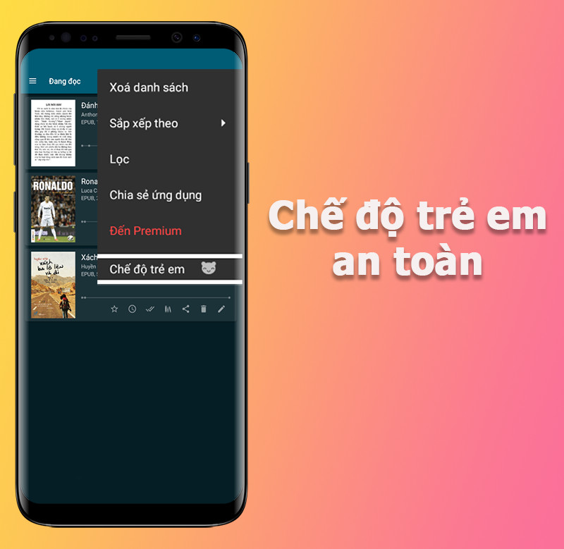 Chế độ đọc trẻ em an toàn trên ReadEra