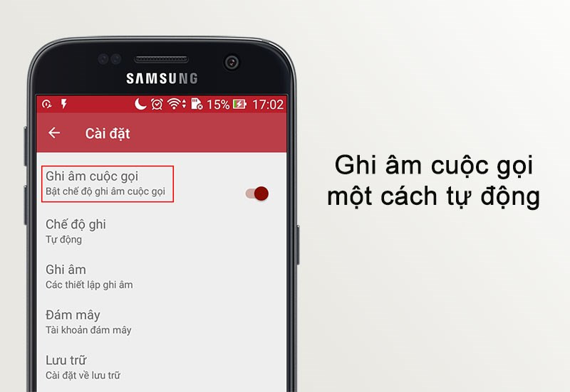 Chế độ ghi âm cuộc gọi tự động trên Ứng dụng Ghi Âm cuộc gọi