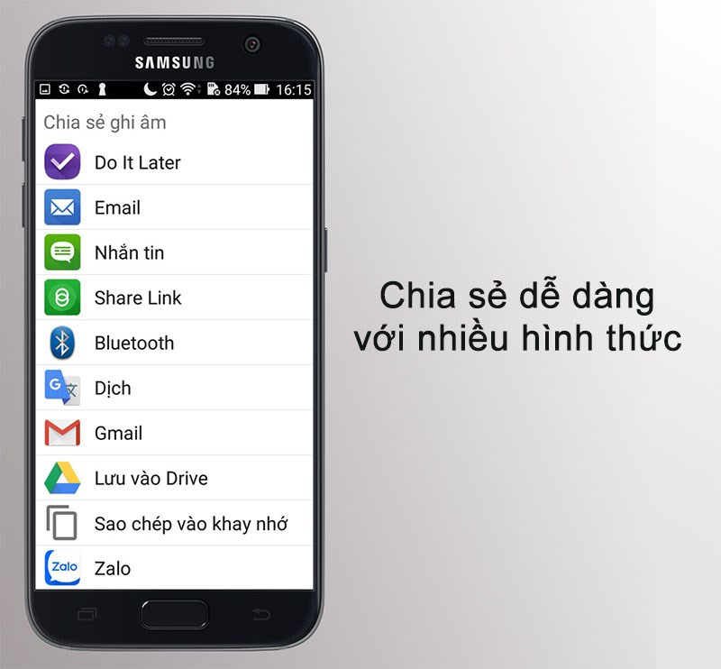  Chia sẻ ghi âm trên Ứng dụng Ghi Âm cuộc gọi