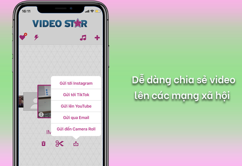 Chia sẻ video lên mạng xã hội