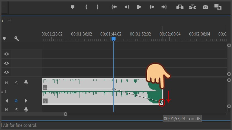 Chỉnh âm thanh nhỏ dần trong Premiere