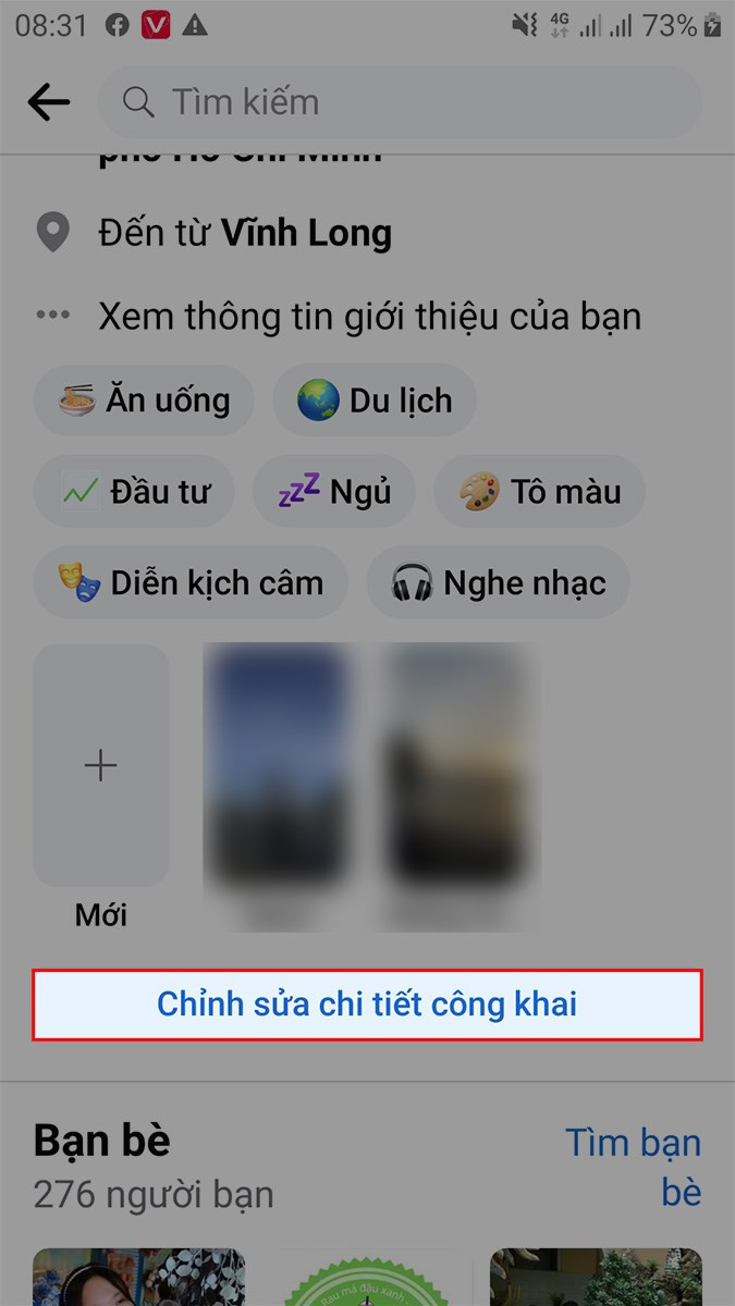 Chỉnh sửa chi tiết công khai trên điện thoại