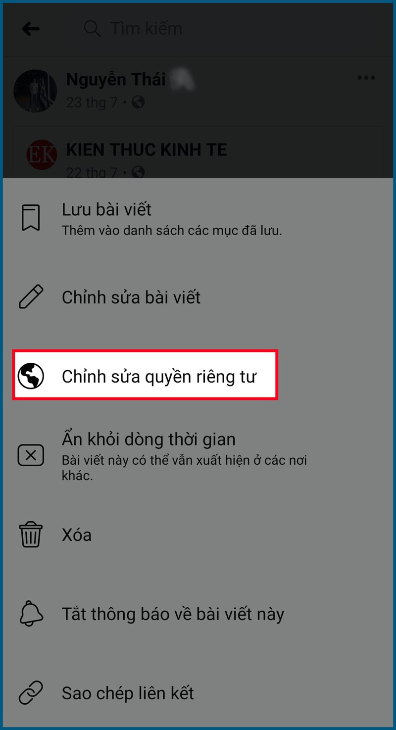 Chỉnh sửa quyền riêng tư