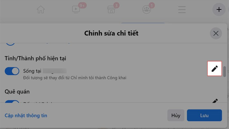 Chỉnh sửa thông tin giới thiệu trên máy tính