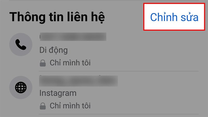 Chỉnh sửa thông tin liên hệ trên điện thoại