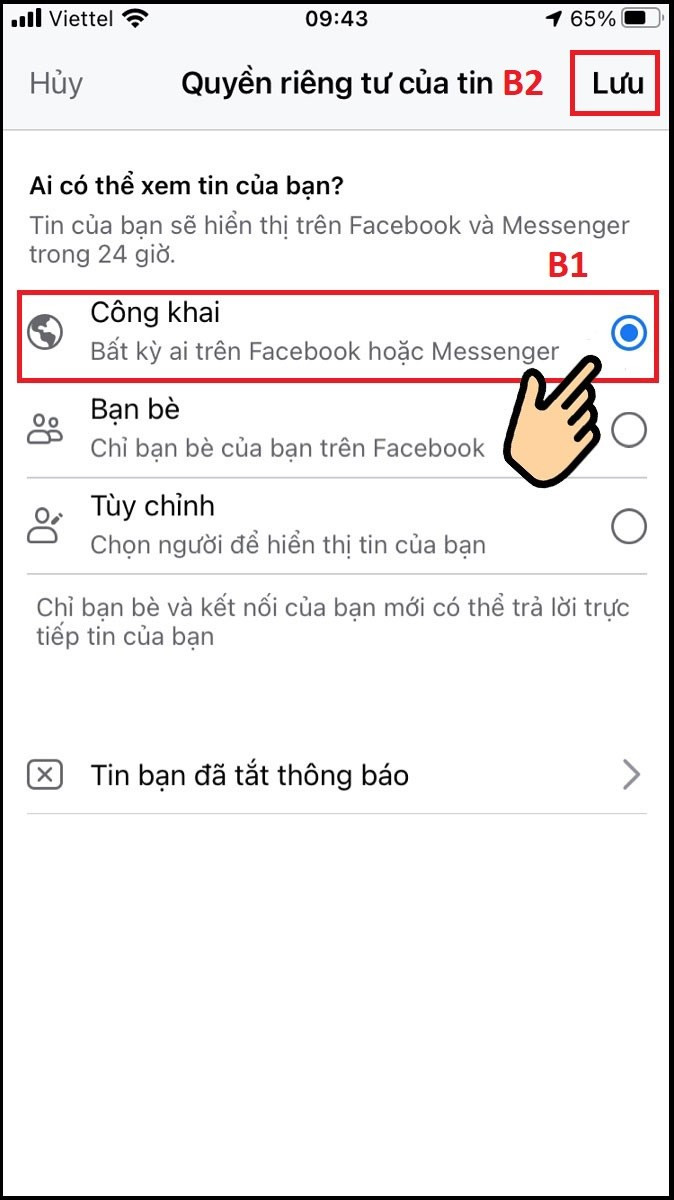 Chọn 1 trong số các tùy chọn