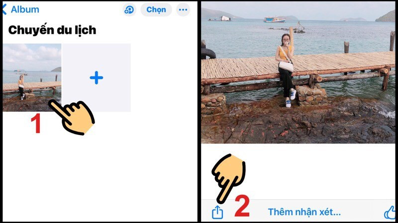 Chọn ảnh và Chia sẻ