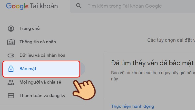 Chọn Bảo mật