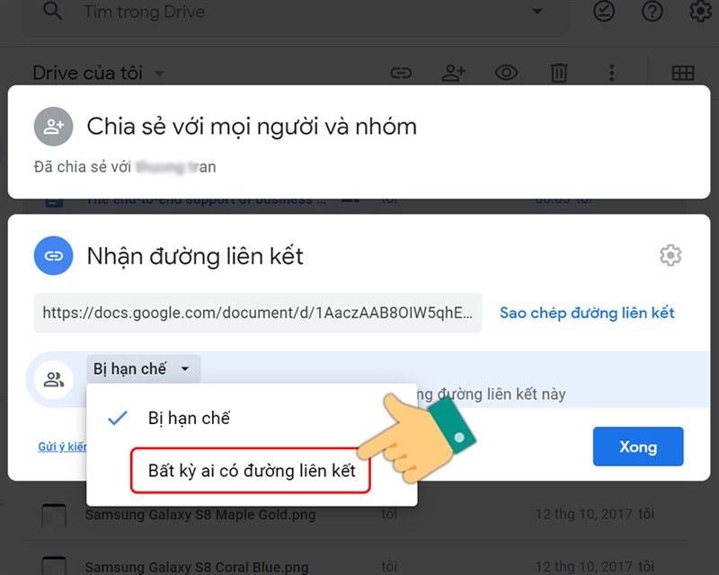 Chọn Bất kỳ ai có đường liên kết