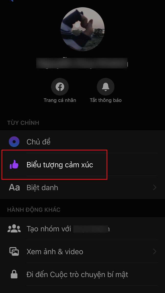 Chọn Biểu tượng cảm xúc trên Messenger