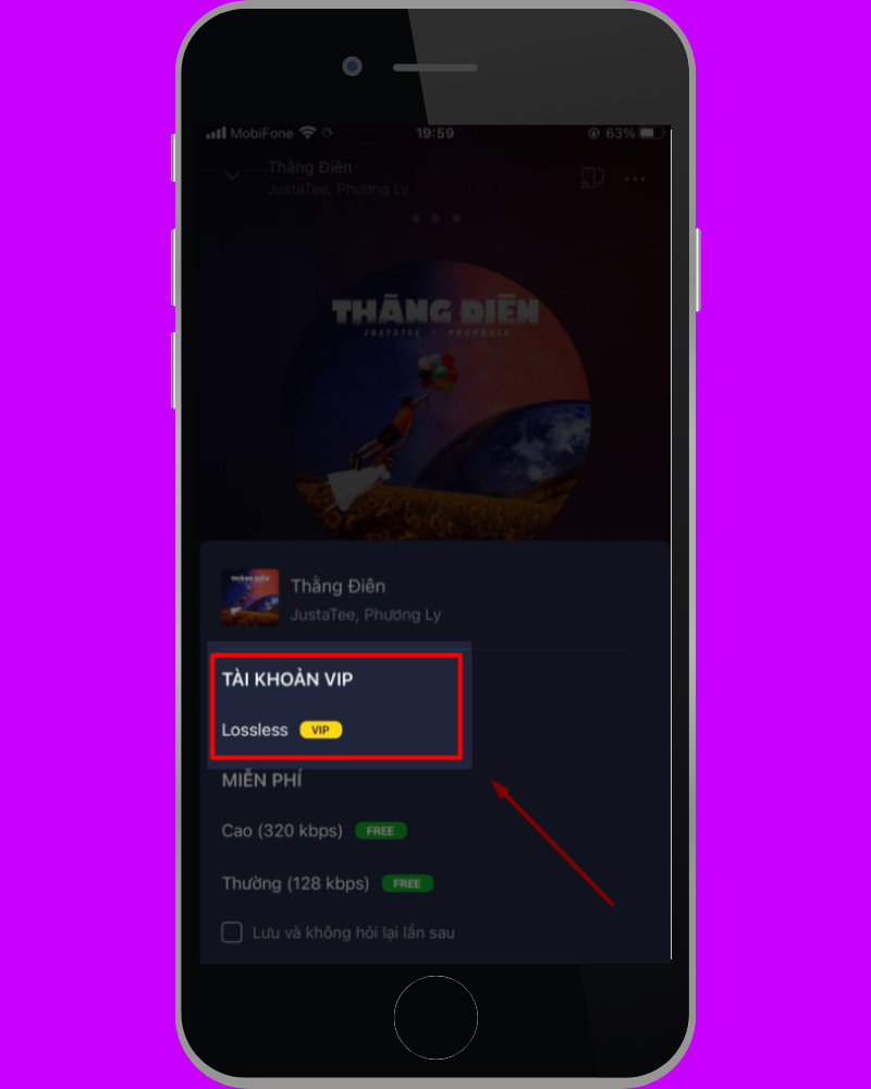 Chọn chất lượng tải Lossless (VIP)