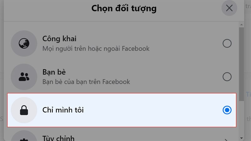 Chọn Chỉ mình tôi trên máy tính