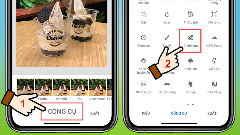 Chọn công cụ Chỉnh sửa