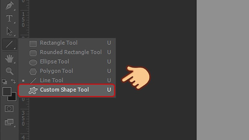 Chọn Custom Shape Tool