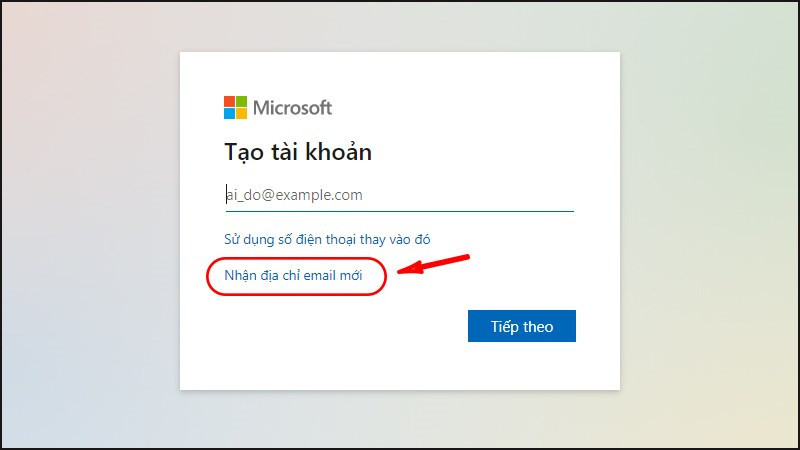 Chọn địa chỉ email