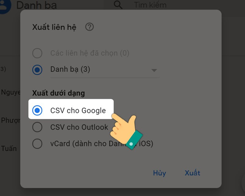 Chọn định dạng file